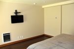 Mammoth Condo Rental Aspen Creek 117: Master Bedroom smart TV and separate heating unit